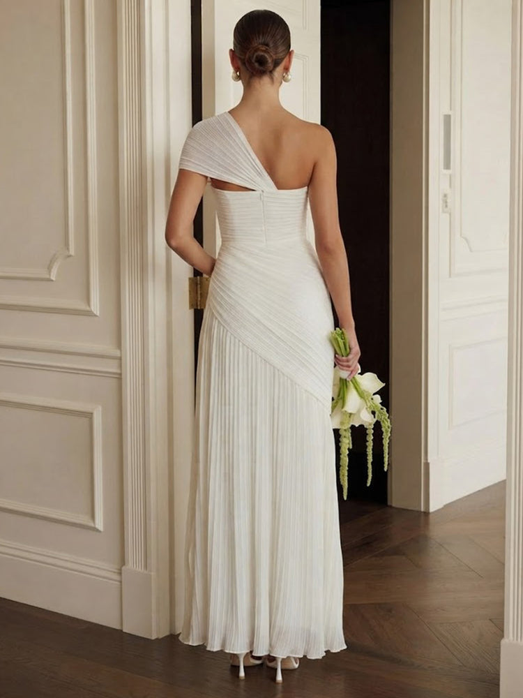 Chiffon Mermaid Off the Shoulder Long Evening Dresses with Slit