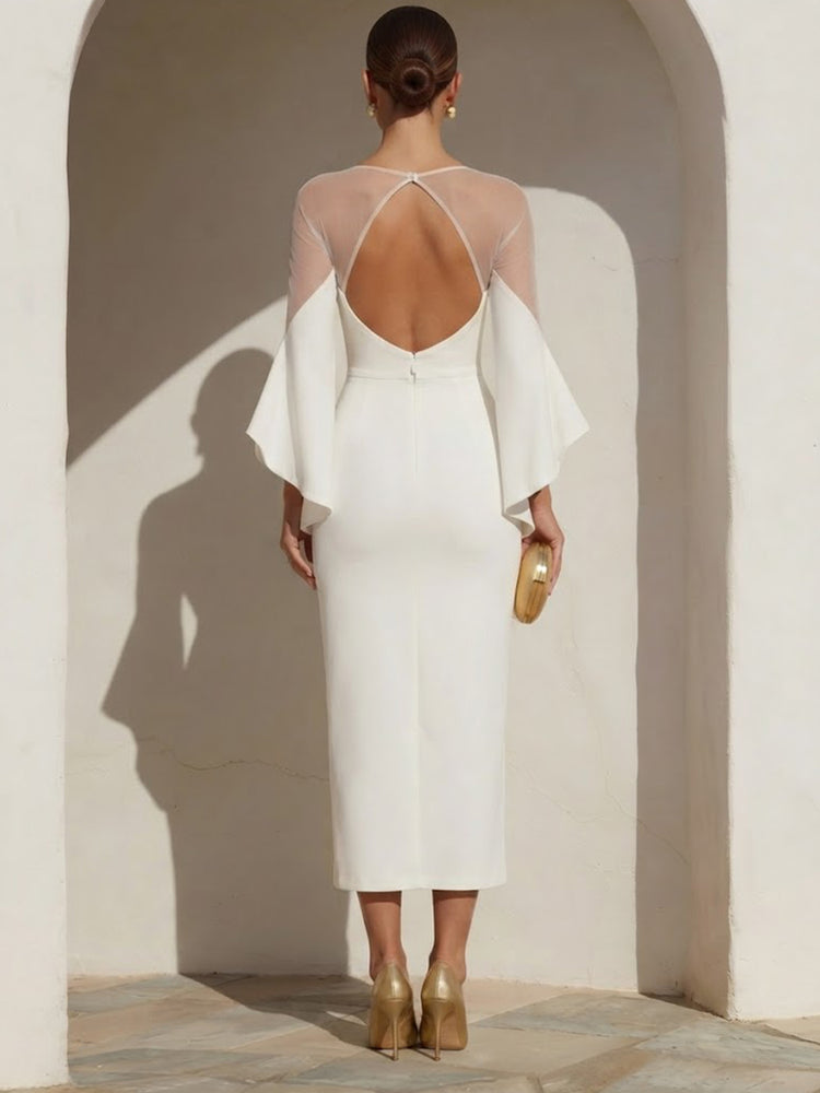 Satin Mermaid Off the Shoulder Long Evening Dresses with Slit