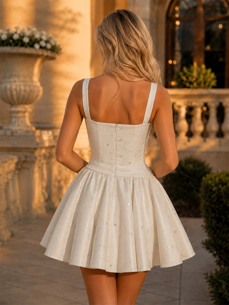 Satin A-Line Spaghetti Straps Mini Homecoming Dresses with 3D Flowers