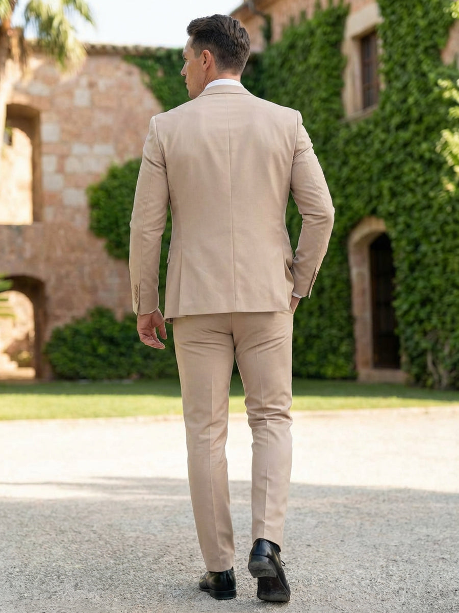 Men's Slim Fit Notch Lapel 3 Pieces Wedding Formal Suit