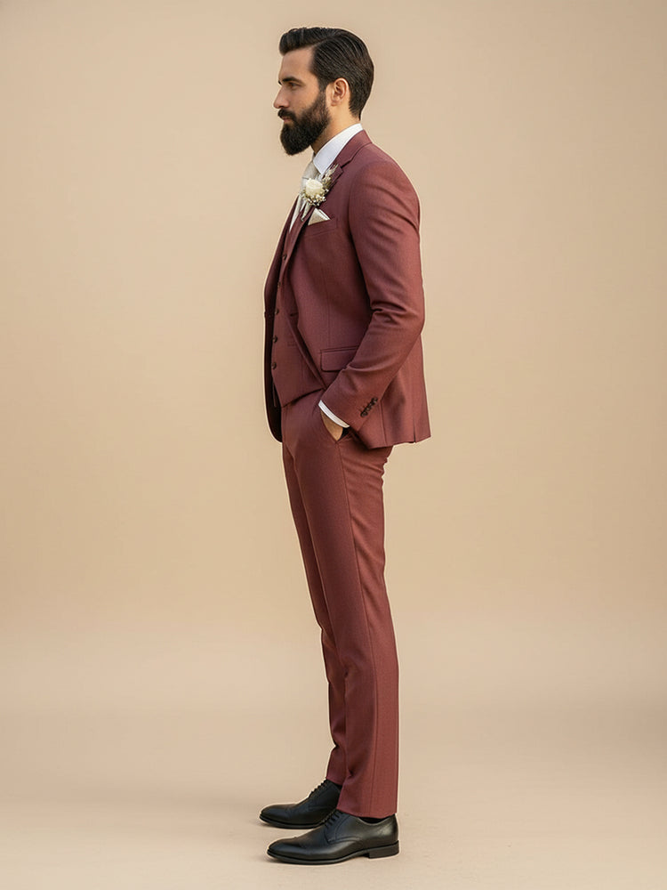 Men's 3 Pieces Single Breasted Two Buttons Wedding Suit