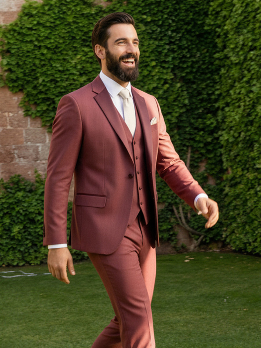 Men's 3 Pieces Single Breasted Two Buttons Wedding Suit