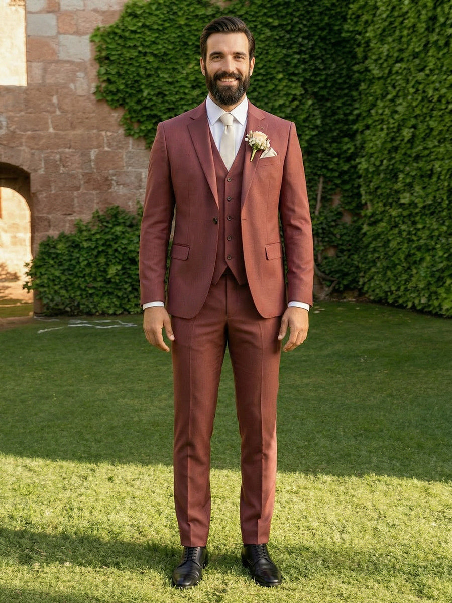 Men's 3 Pieces Single Breasted Two Buttons Wedding Suit