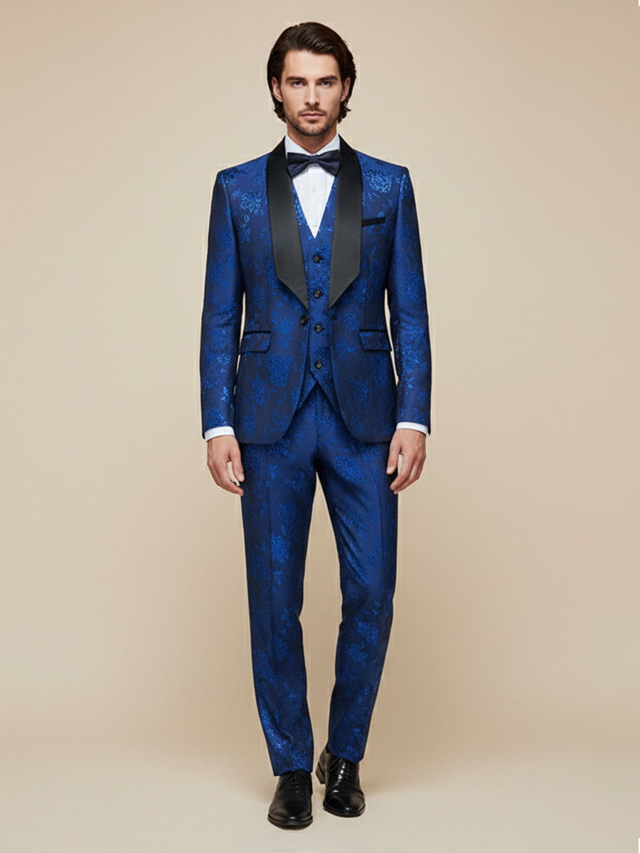 Men's Jacquard 2 Pieces Single Breasted One Button Wedding Suit