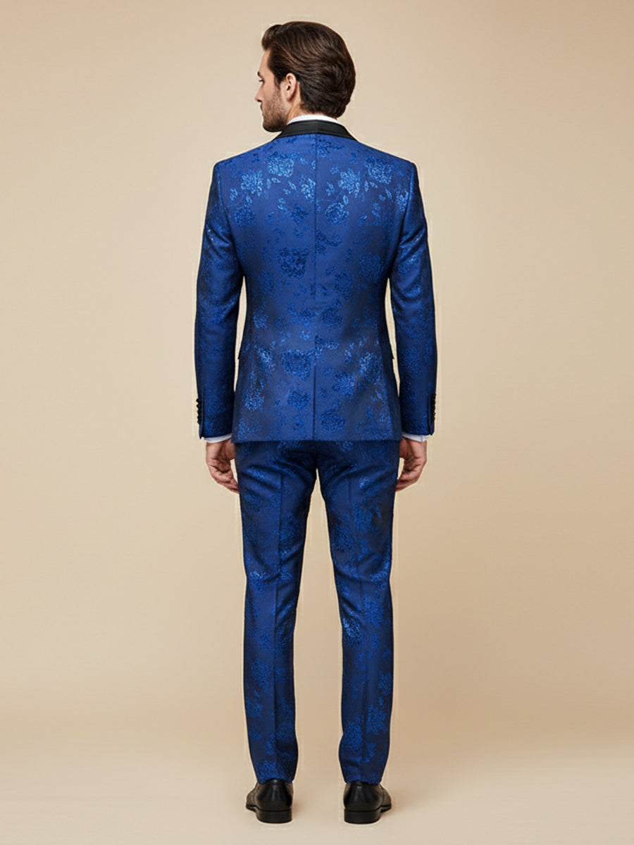 Men's Jacquard 2 Pieces Single Breasted One Button Wedding Suit