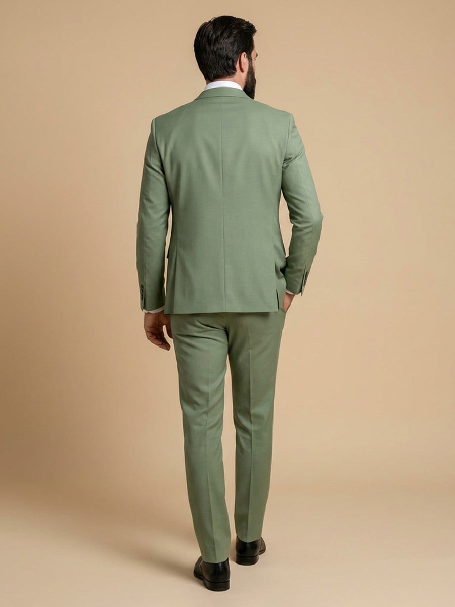 Men's 3 Pieces Single Breasted Two Buttons Cotton Wedding Suit