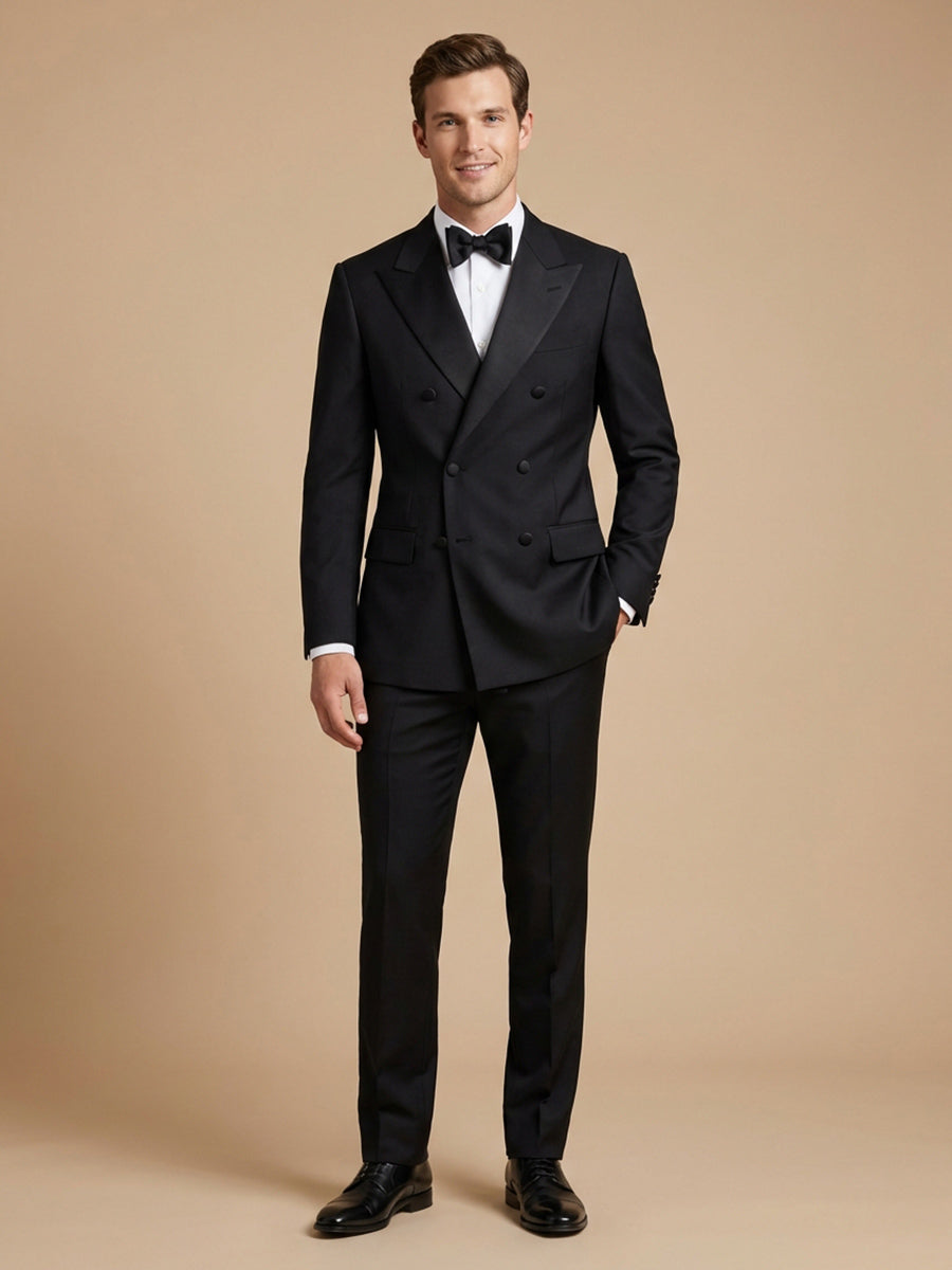 Men's 2 Pieces Double-Breasted Peak Lapel Classic Wedding Suit