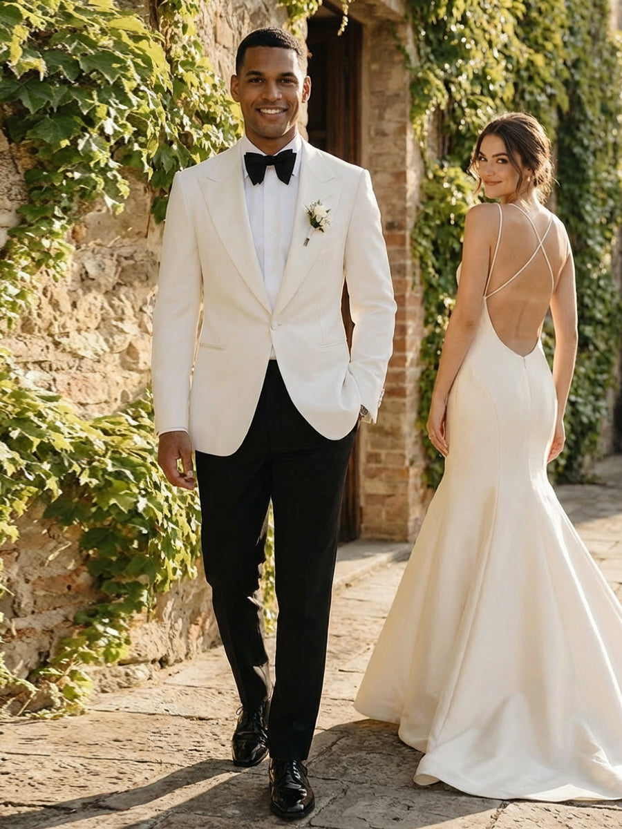 Men's Modern Slim Fit Button Shawl Lapel Wedding Party Suit