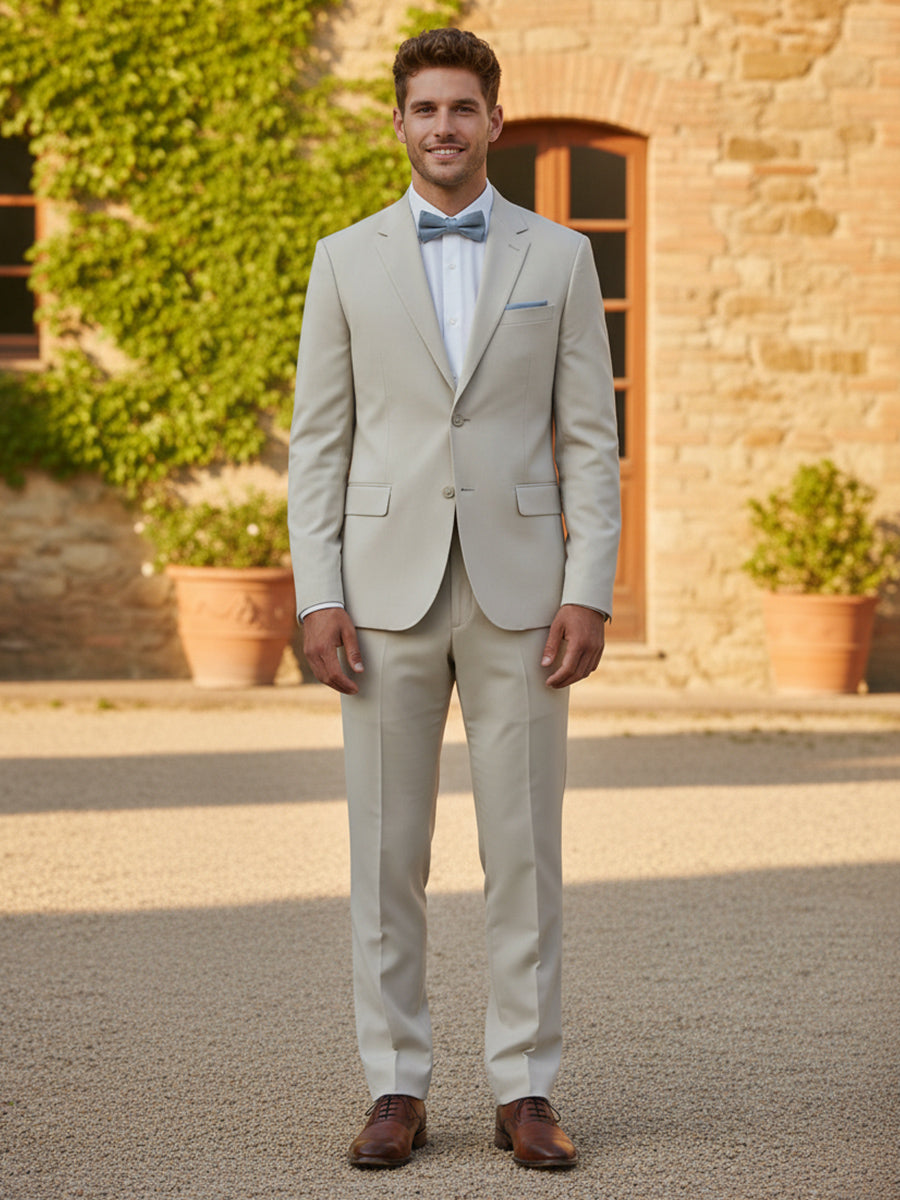 Men's 2 Pieces Notch Lapel Slim Fit Wedding Suit