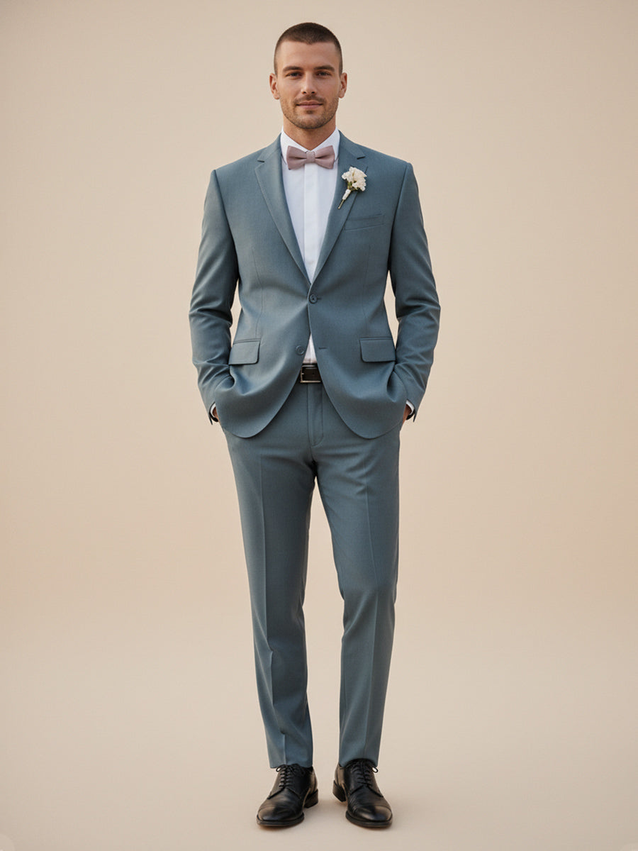 Men's 2 Pieces Single Breasted Two Buttons Slim Fit Wedding Suit