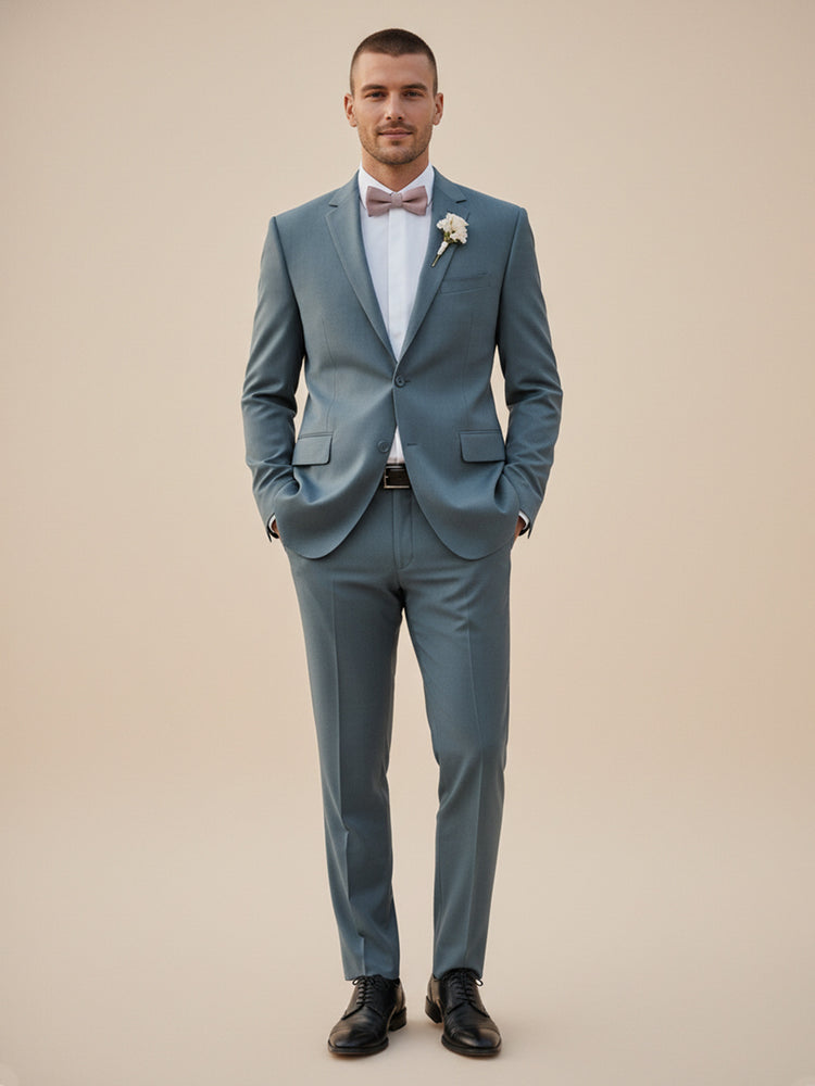 Men's 2 Pieces Single Breasted Two Buttons Slim Fit Wedding Suit