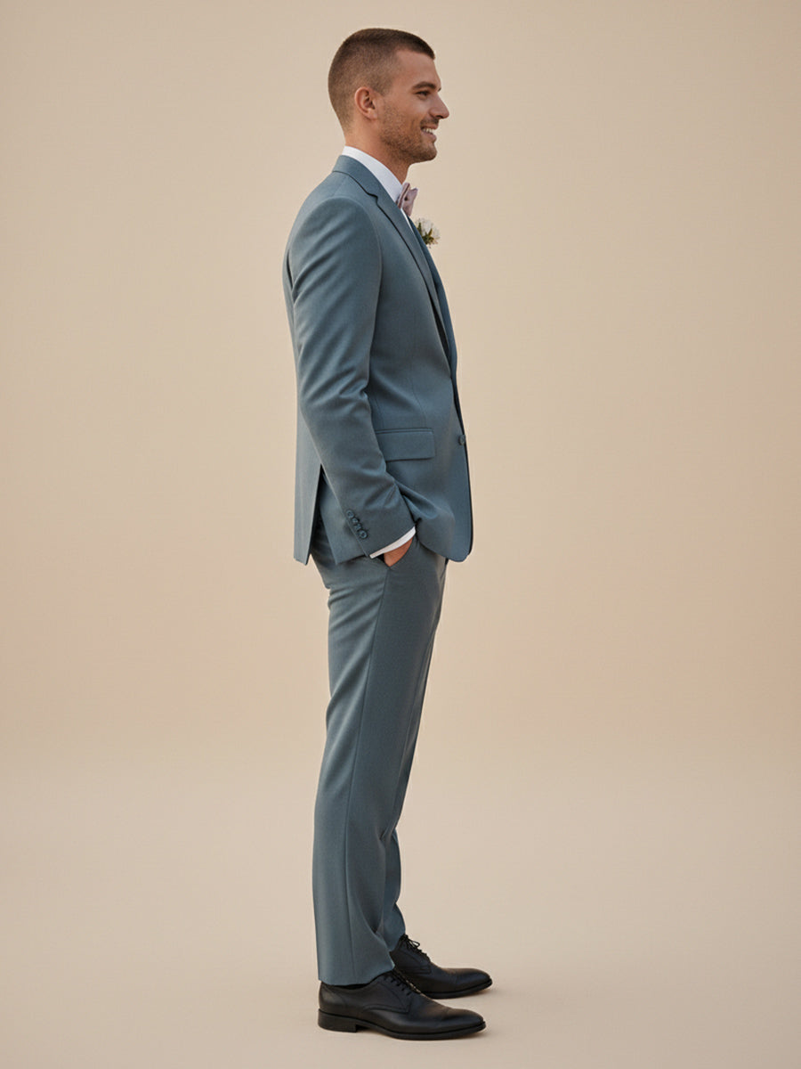 Men's 2 Pieces Single Breasted Two Buttons Slim Fit Wedding Suit