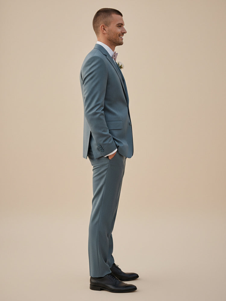 Men's 2 Pieces Single Breasted Two Buttons Slim Fit Wedding Suit
