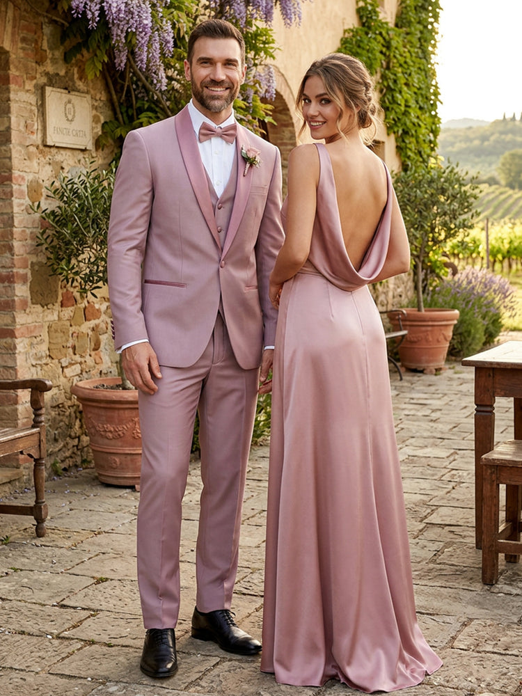 3 Pieces Shawl Lapel Slim Fit Wedding Party Suits for Men