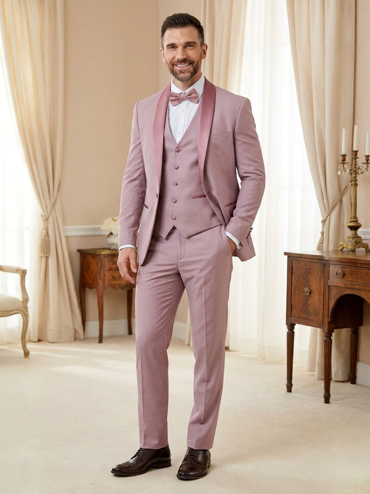 3 Pieces Shawl Lapel Slim Fit Wedding Party Suits for Men