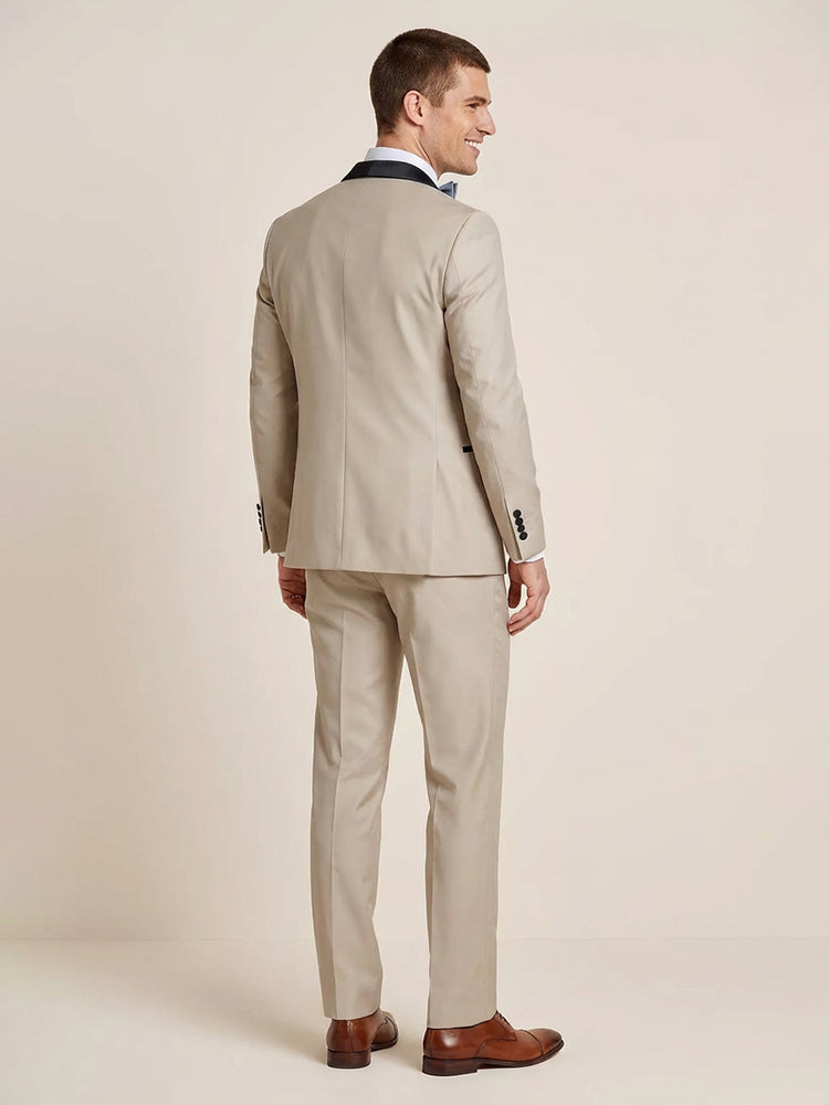 Men's 3 Pieces Satin Shawl Lapel Slim Fit Satin Party Suits