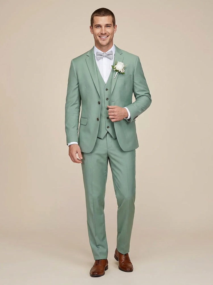 Men's 3 Pieces Notch Lapel 2-Button Wedding Beach Party Suits