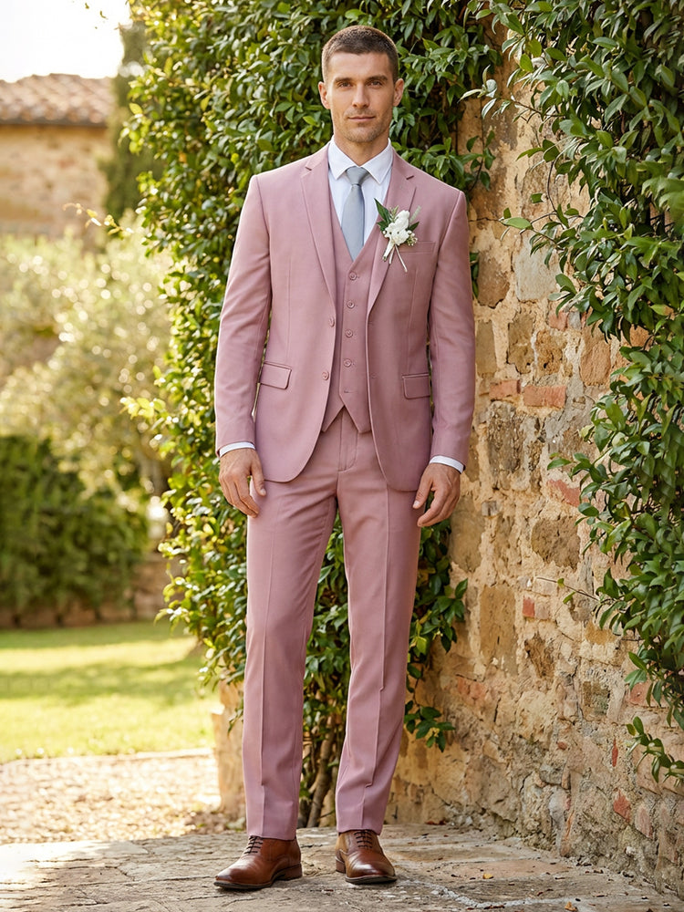 Men's 3 Pieces Notch Lapel Slim Fit Wedding Party Beach Suits