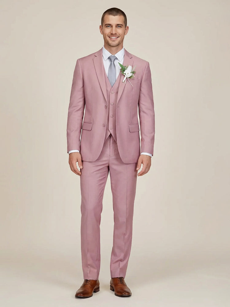 Men's 3 Pieces Notch Lapel Slim Fit Wedding Party Beach Suits