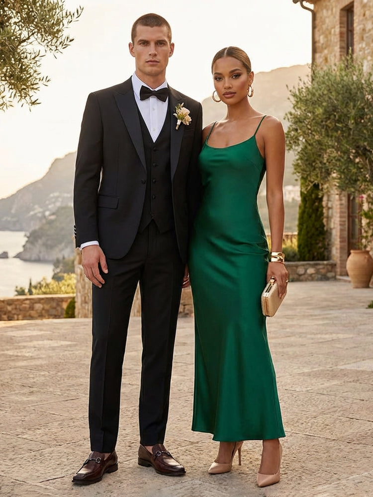 Men's Peak Lapel Slim Fit Beach Party Wedding Suits