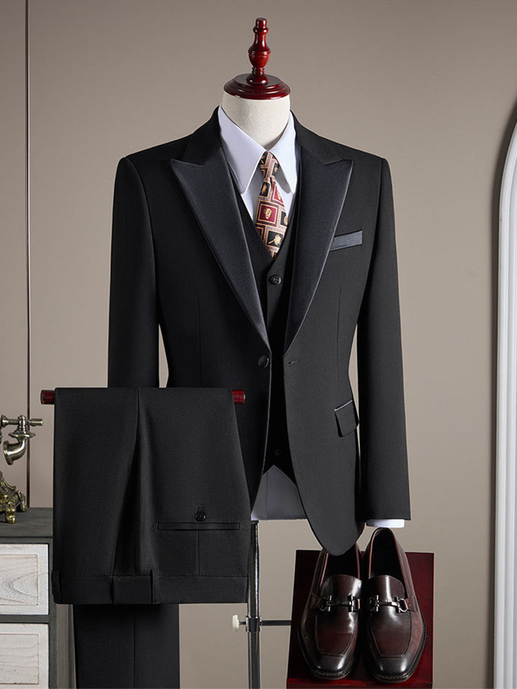 Men's Peak Lapel Slim Fit Beach Party Wedding Suits