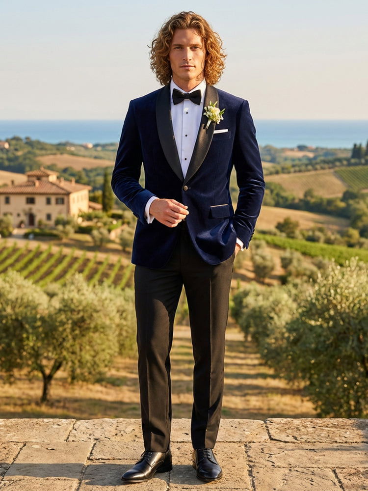 Elegant Shawl Lapel Slim Fit Wedding Prom Formal Jacket for Men