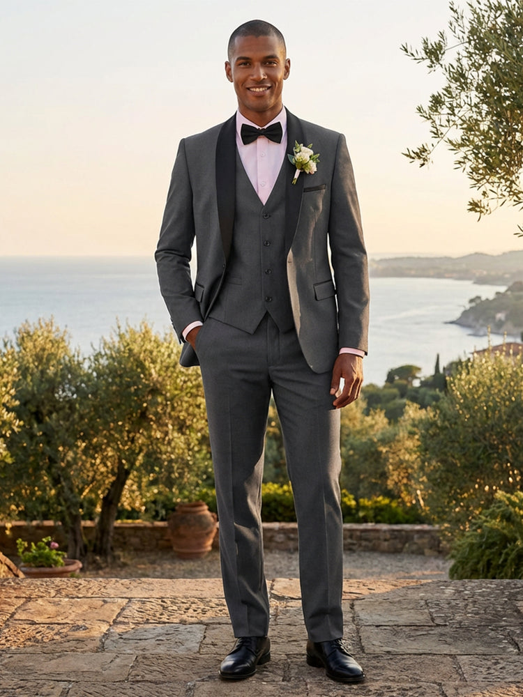 Men's 3 Pieces Shawl Lapel Slim Fit Wedding Formal Party Suits