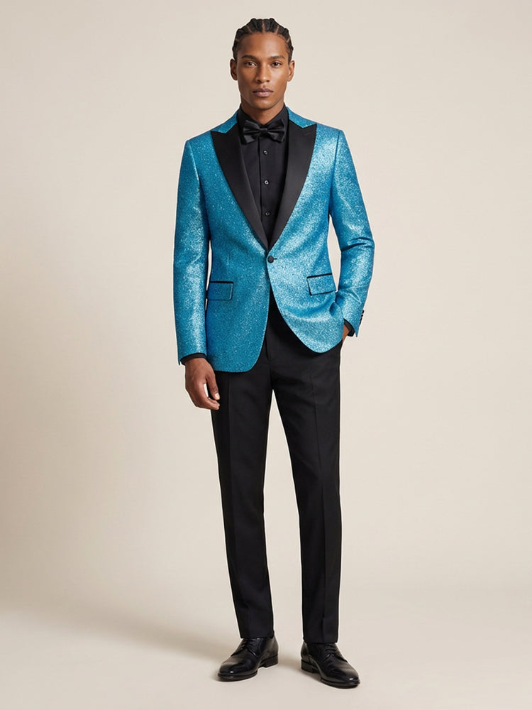 Men's 2 Pieces Shiny Shawl Lapel Prom Party Fashionable Suits