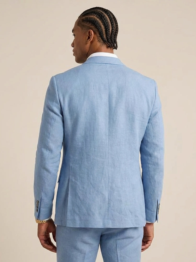 Men's Notch Lapel Slim Fit 2 Buttons Summer Wedding Casual Suits