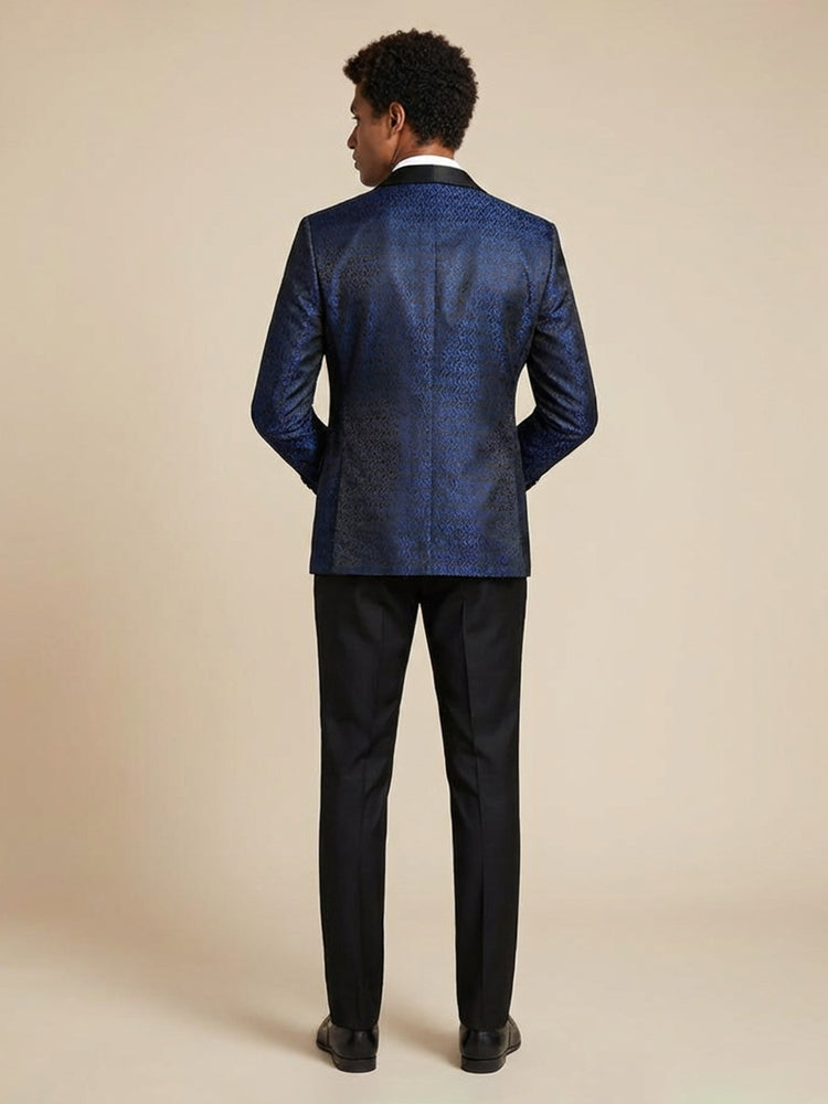 Men's 3 Pieces Jacquard Shawl Lapel Luxurious Wedding Formal Suits