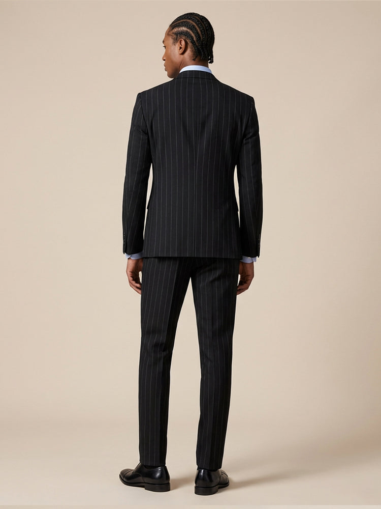 Men's 3 Pieces Pinstripe Slim Fit Business Wedding Formal Suits