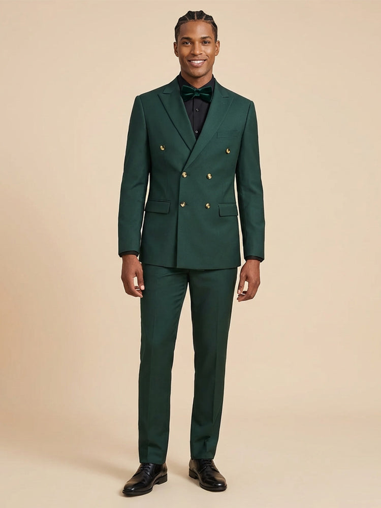 Men's 2 Pieces Notch Lapel Double Breasted Wedding Prom Formal Suits