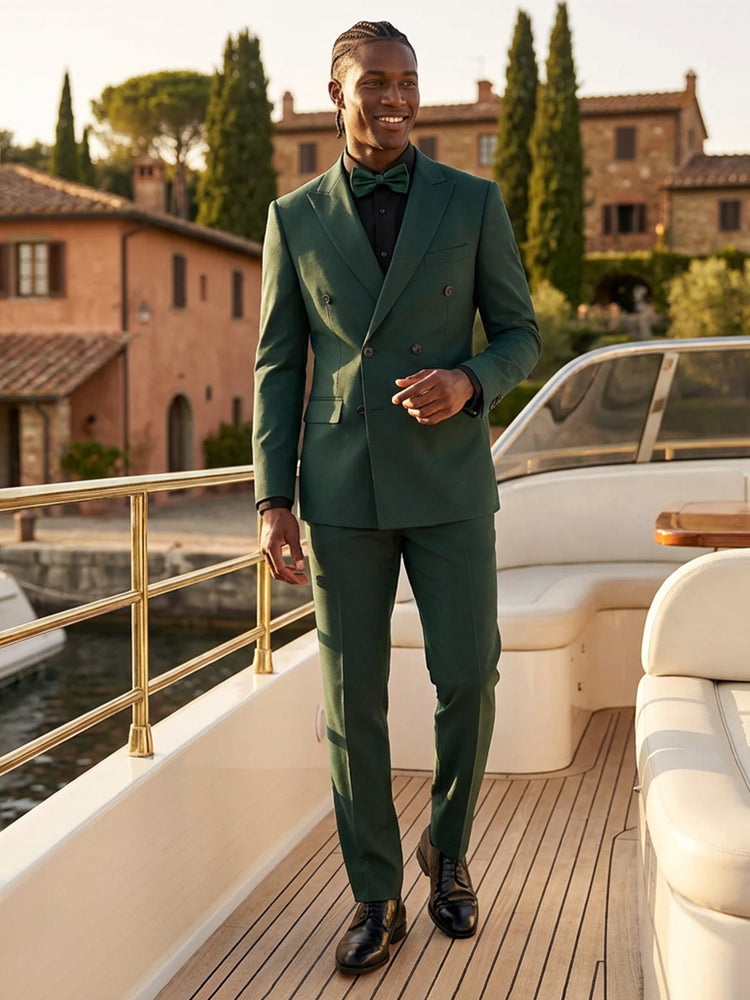 Men's 2 Pieces Notch Lapel Double Breasted Wedding Prom Formal Suits