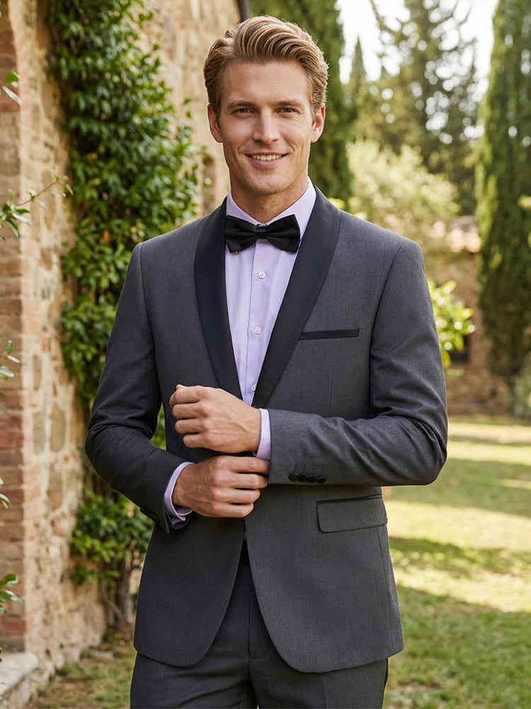 Men's Slim Fit Single-Breasted Simple Wedding Prom Formal Jacket