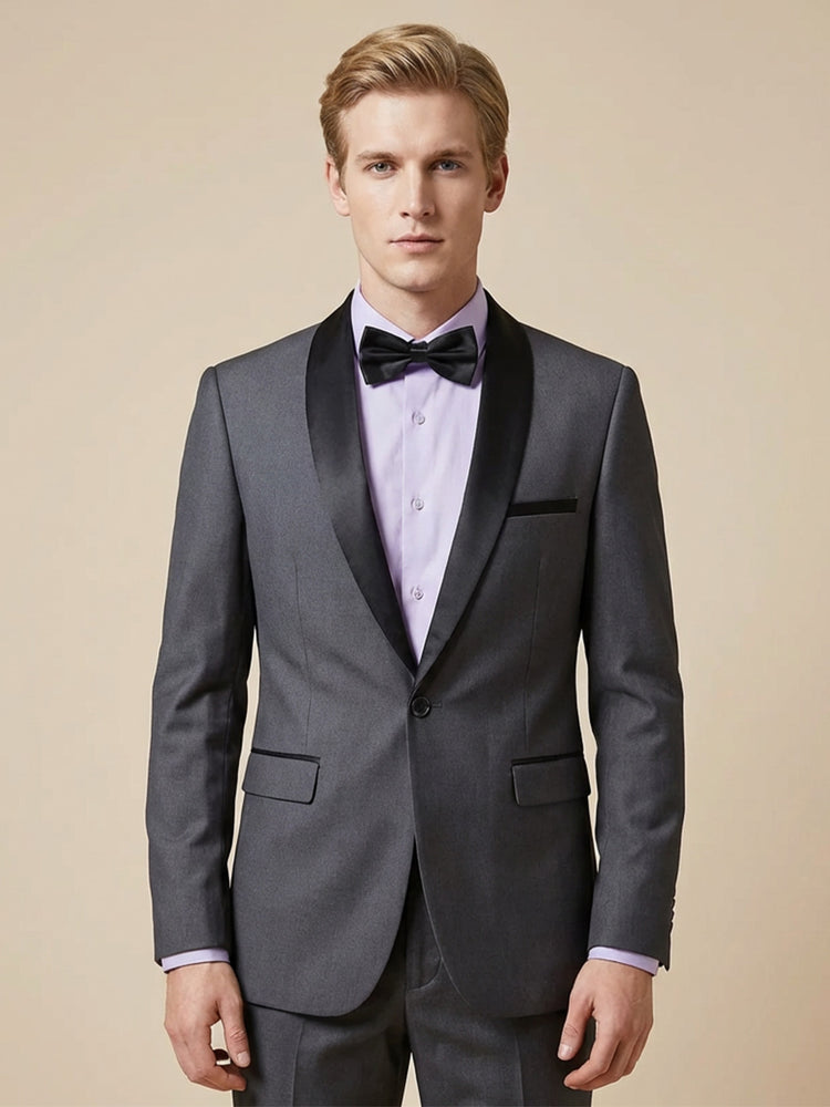 Men's Slim Fit Single-Breasted Simple Wedding Prom Formal Jacket