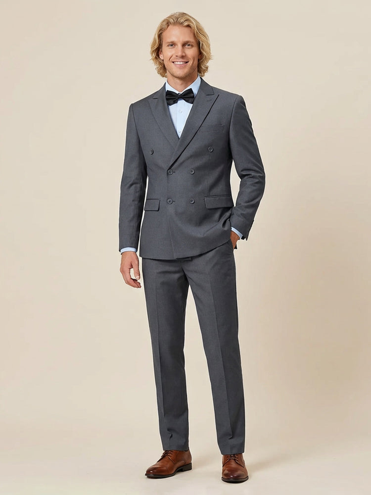 2 Pieces Notch Lapel Double Breasted Wedding Formal Suits for Men