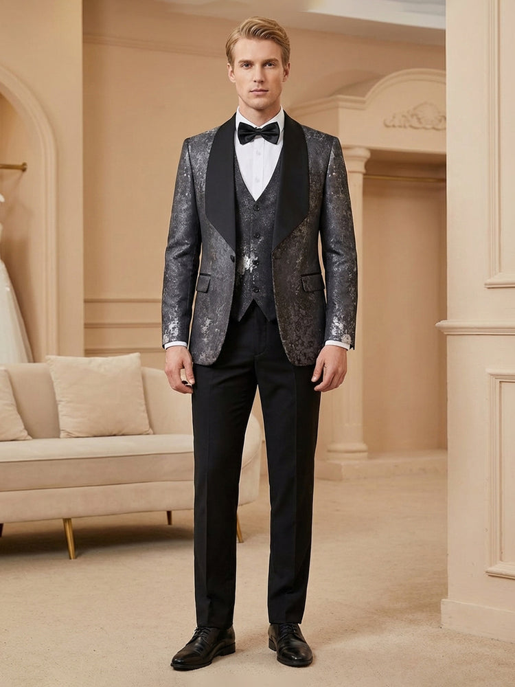 Men's 3 Pieces Ombre Shawl Lapel Prom Formal Party Suits