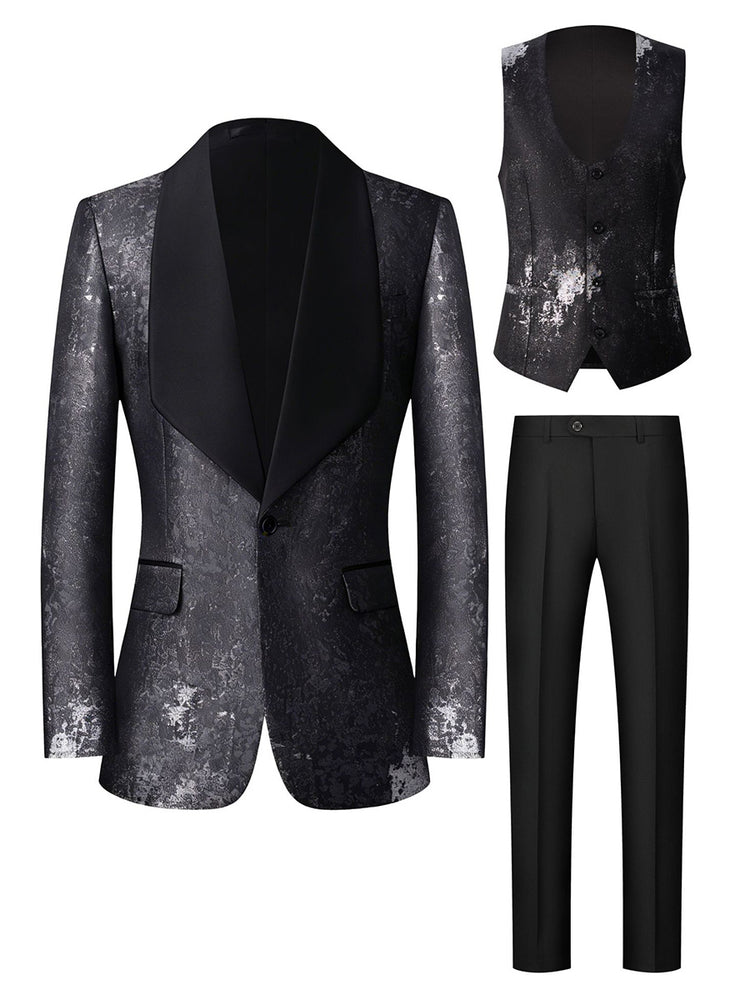 Men's 3 Pieces Ombre Shawl Lapel Prom Formal Party Suits