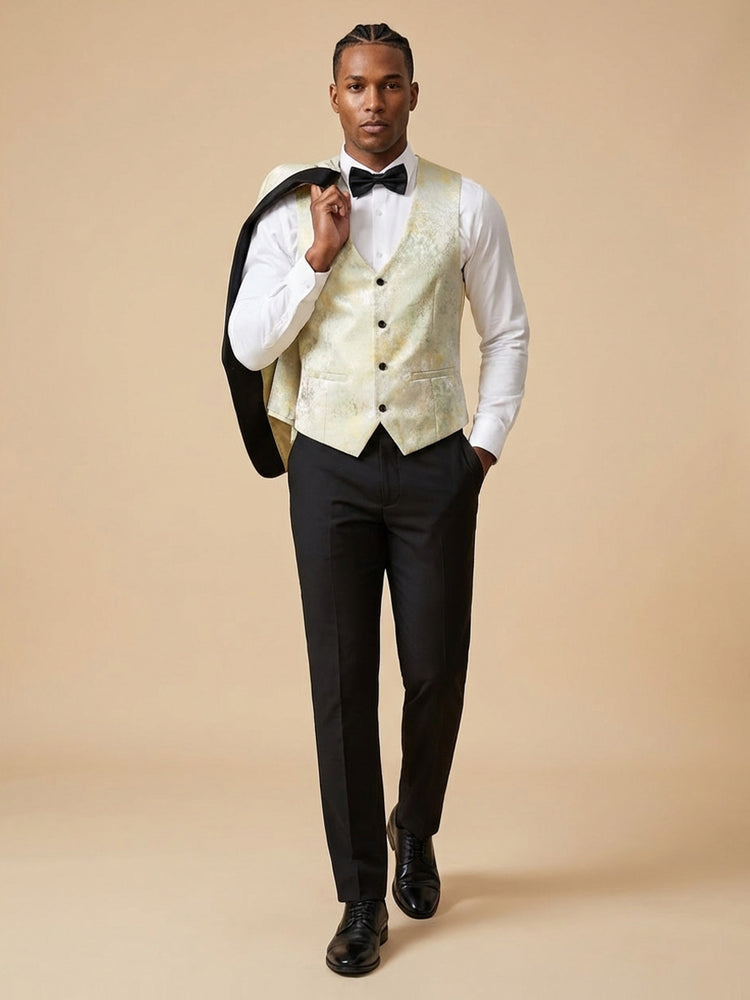 3 Pieces Jacquard Slim Fit Prom Party Suits for Men