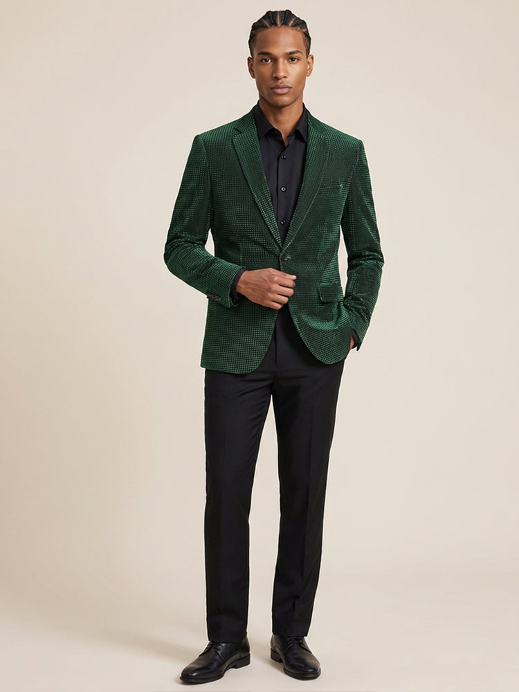 Men's 2 Pieces Notch Lapel Slim Fit Sparkly Prom Party Suits