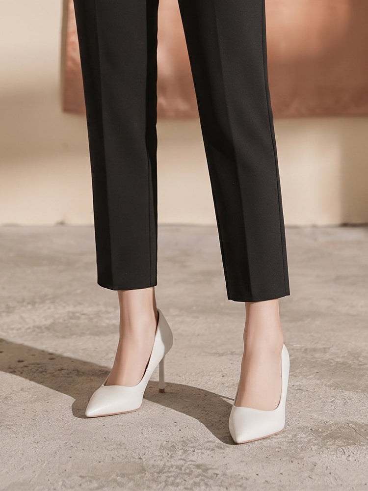 Satin Pointed Toe Stiletto Pumps
