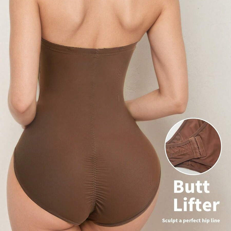 Women Shapewear Bodysuit Fashionable And Elegant Cup Detail Black Bodysuit