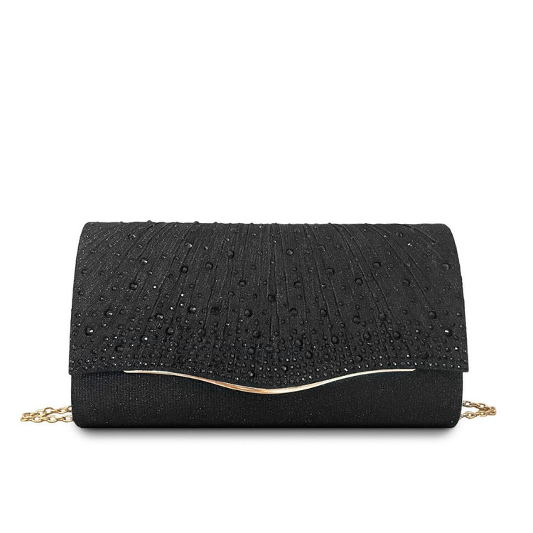 Sparkly Crystal Envelope Clutch Bag Crossbody Evening Purse