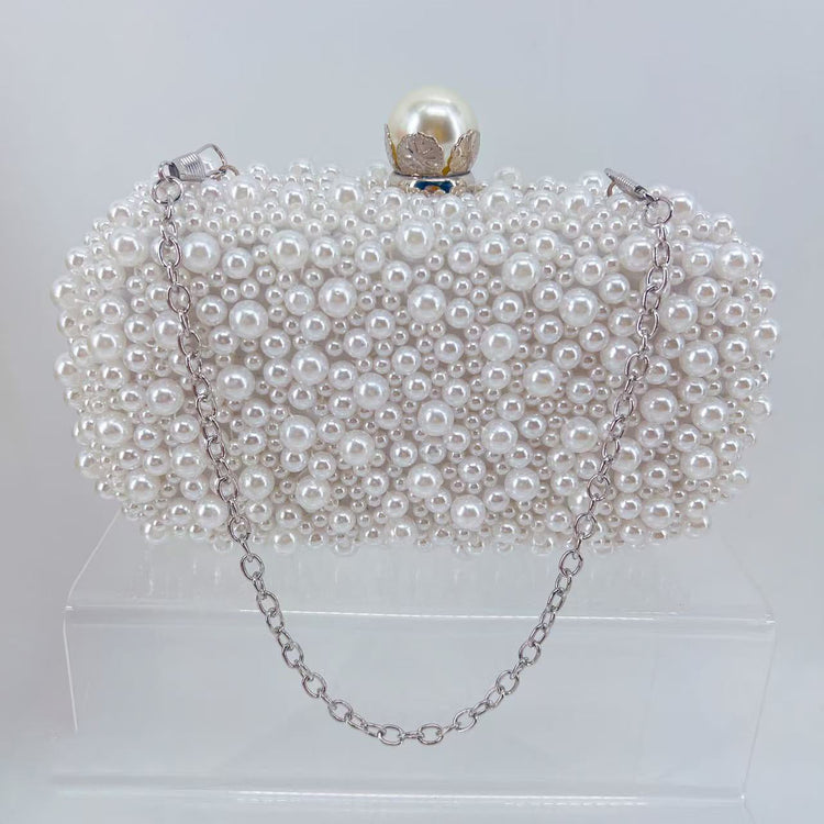 Vintage Faux Pearl Minaudiere Bridal Party Purse