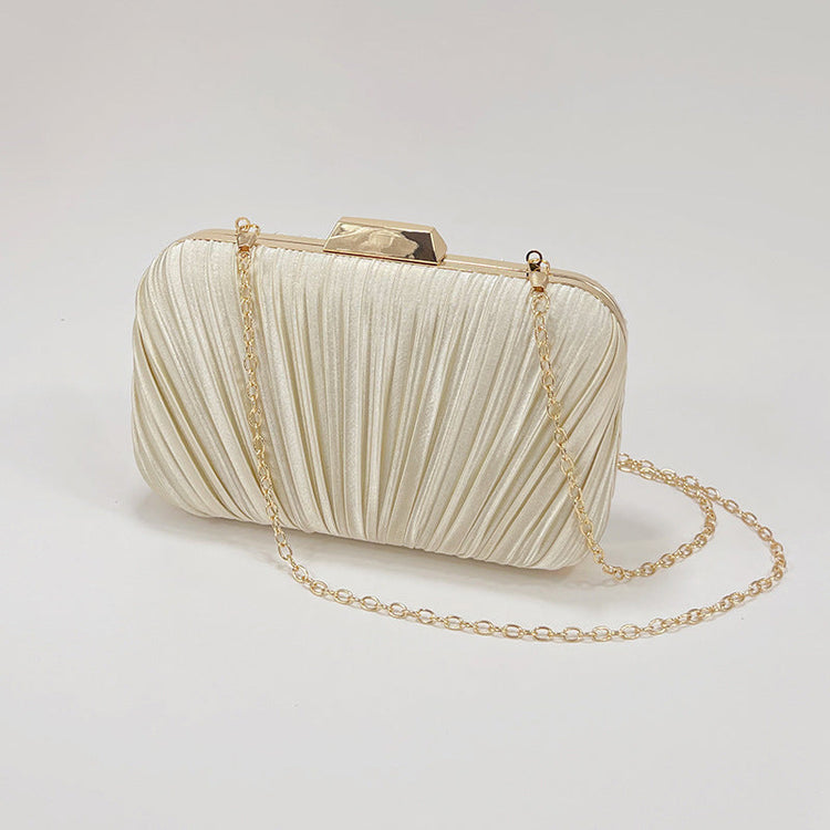 Textured Pleat Minaudiere Clutch Bag