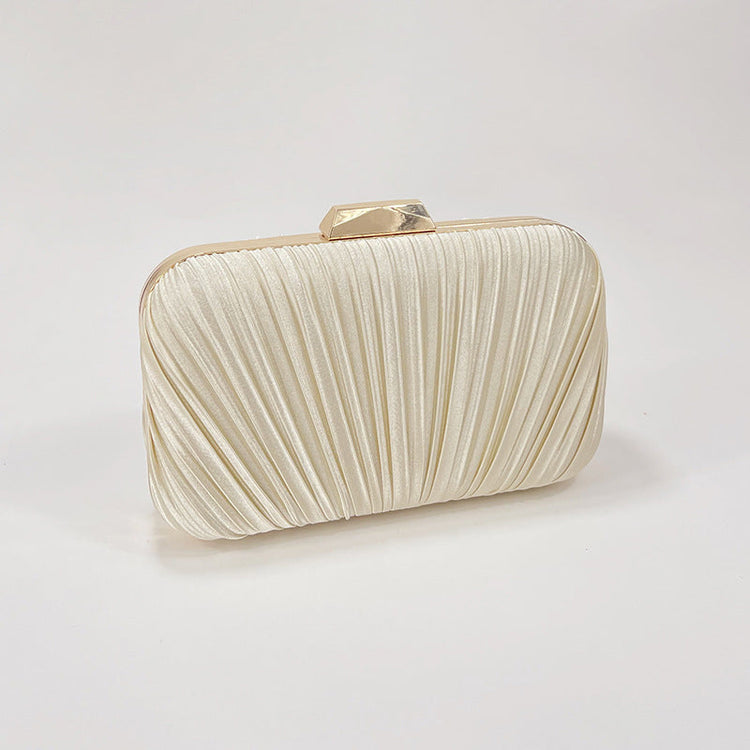 Textured Pleat Minaudiere Clutch Bag