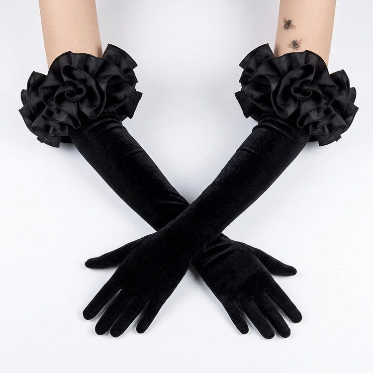 55cm Long Satin Gloves for Party Banquet, Ballet and Latin Dance Performance