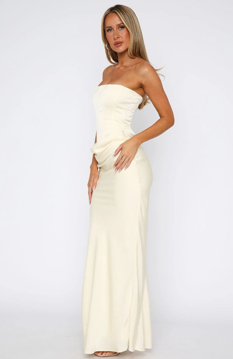 Elegant Pleated Satin Evening Dresses for Party