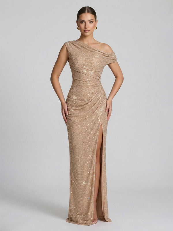 Sequins One Shoulder Mermaid Evening Dresses for Formal Party
