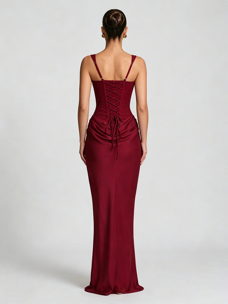 Satin Maxi Evening Party Gown for Women